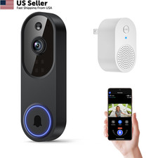 Orbitell 1080p Wireless Wi-Fi Video Doorbell Camera with Two Way Audio, Black
