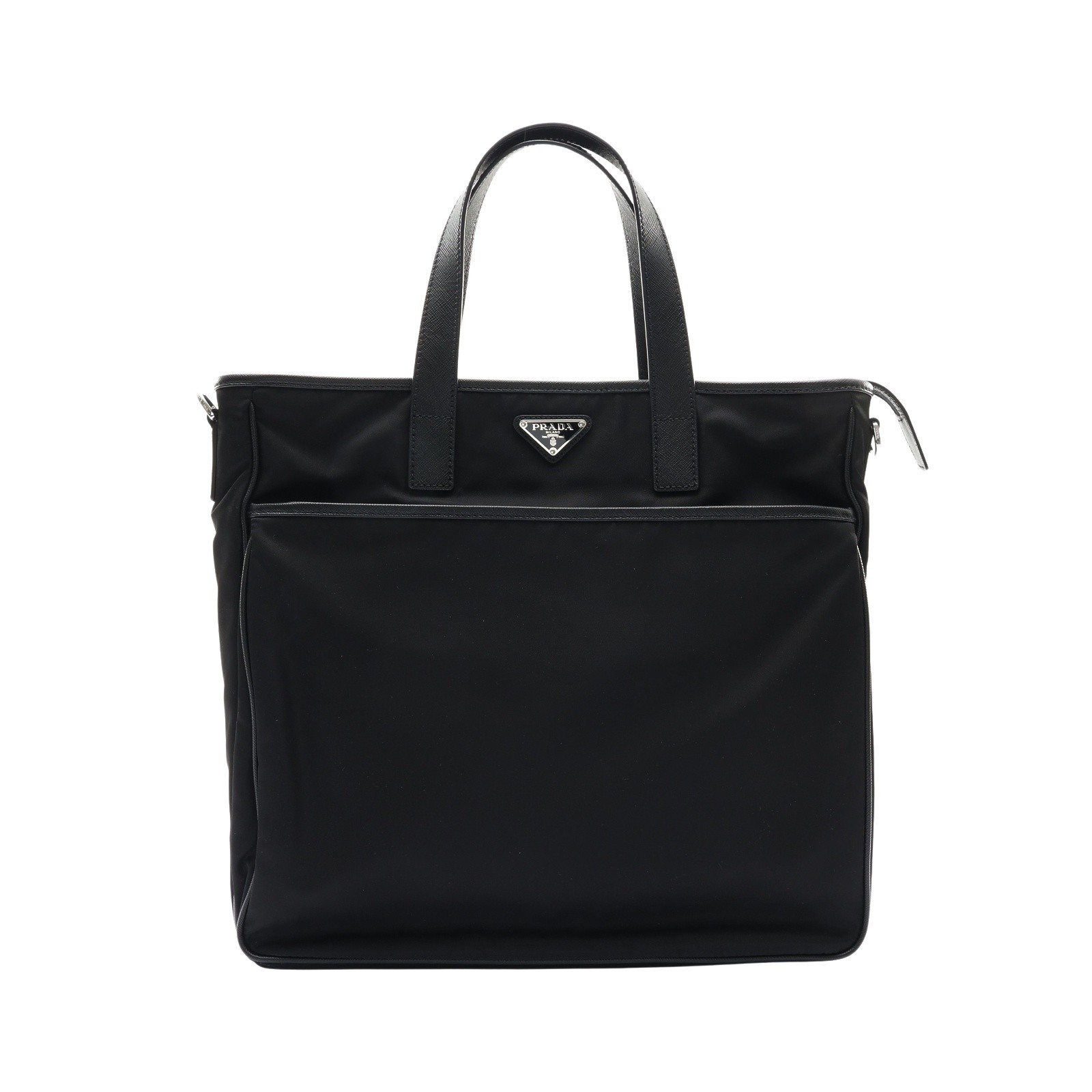 PRADA Re-Nylon Tote Bag Black 2VG033 (No Shoulder Strap)