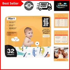 Baby Diapers Size 1, 32 Count of Disposable, Extra-Absorbent, Hypoallergenic ...