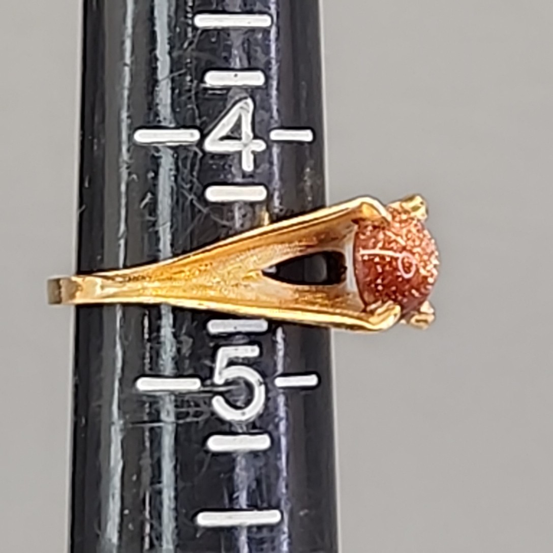 Goldstone Ring Gold Filled Split Shank Small 4.5 … - image 10