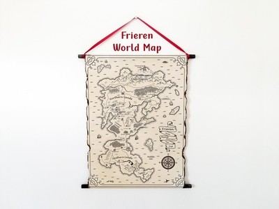 Frieren World map od Handmade Scroll, Inspired by Frieren Beyond Journey's End