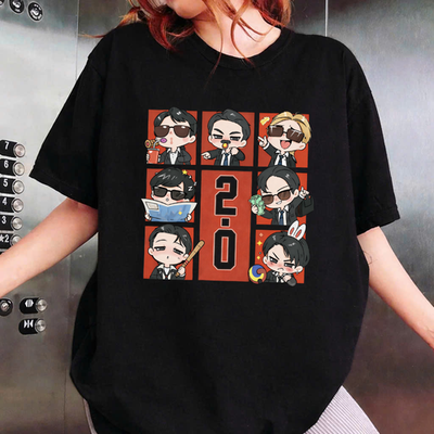 BTS BANGTAN 2.0 MEME CHIBI T-SHIRT SWIM ARIRANG CONCERT FANMADE