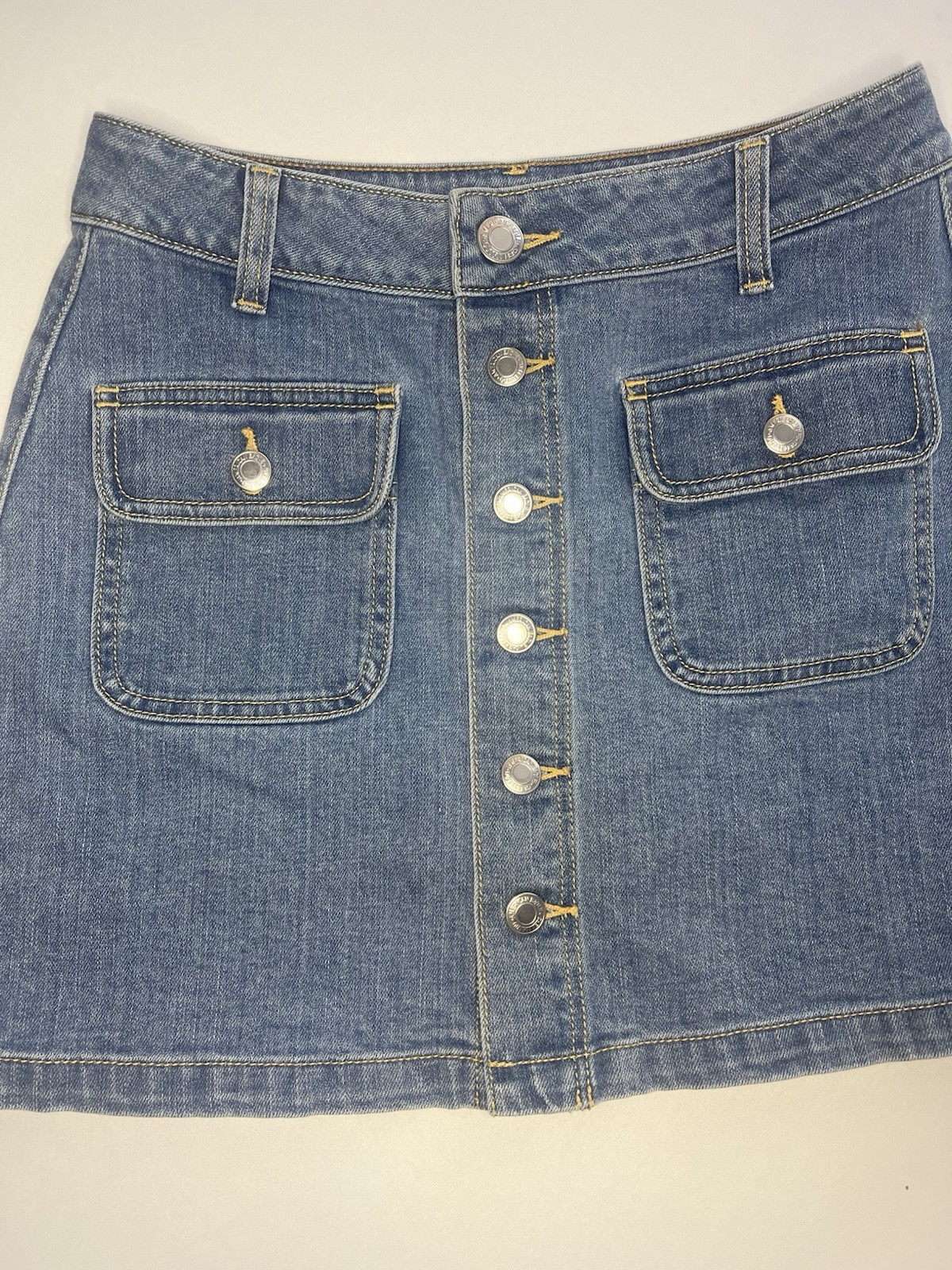American Eagle Denim Button Down Short Skirt Size… - image 2