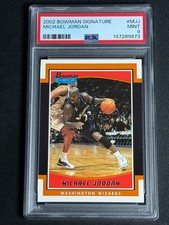 2002 Bowman Signature Michael Jordan #MJJ PSA 9 MINT Wizards NEW LABEL LOW POP