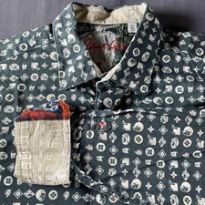 Robert Graham Shirt Mens XL Green Classic Fit Long Sleeve Button Up Flip Cuff