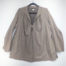 Vintage Jordache Taupe Faux Suede Zip Jacket Made in USA Womens 38 Brown 80s 90s
