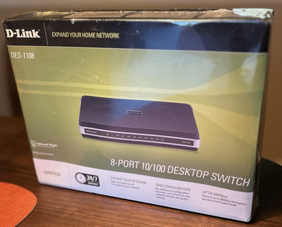 D-Link DES-1108 8-Port 10/100 Desktop External Switch Network Expander 200Mbps