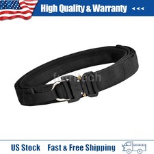 New Black Tactical Quick Release Battle 2 Layer Heavy Duty Metal Buckle Belt