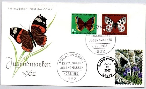 #4159F ALPINE TUNDA MAGDALENA ALPINE BUTTERFLY NAKANO PERFINS GERMANY FDC