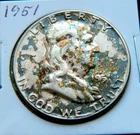1951-P Ben Franklin Half Dollar 50c US Mint Silver Coin