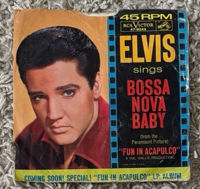 Elvis Presley w/ The Jordanaires Bossa Nova Baby 45 Record RCA Victor 47-8243