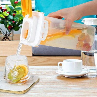 Wasserkrug Eistee Wasserkocher 1,7L mit Deckel Getränkespender Modern Saftkanne