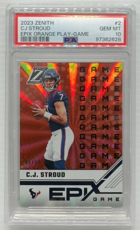 CJ Stroud Panini Zenith Epix Orange Play #2 Game