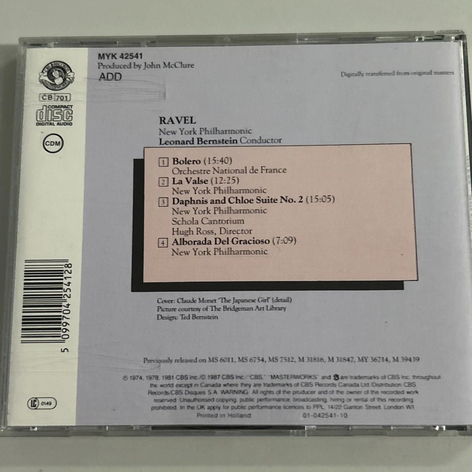 Ravel Bolero- La Valse - Daphnis & Chloe Suite No. 2 - Alb... | CD - Bild 2 von 4