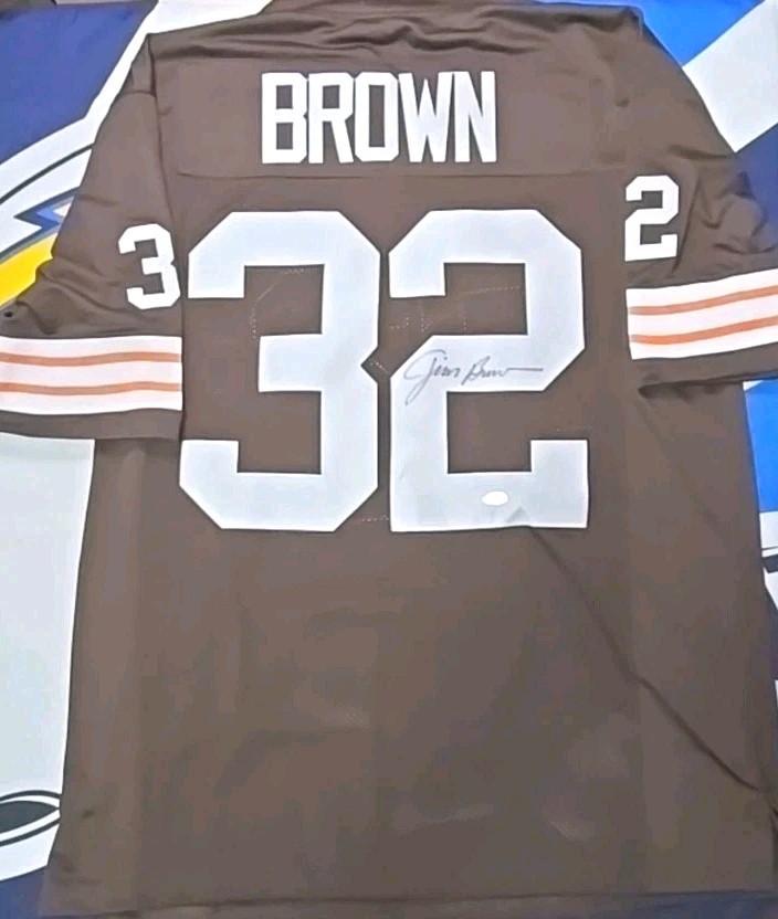 Jim Brown Autographed Signed Cleveland Browns Custom Jersey Steiner COA 