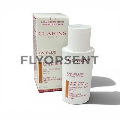 Clarins UV Plus Anti-Pollution Tinted DEEP  Face Sunscreen SPF 50 1.6OZ NIB