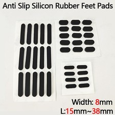 Black Oval Anti Slip Silicon Rubber Feet Pads Self-Adhesive Non-Slip 15mm 38mm