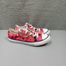 Converse Chuck Taylor All Star Low Top Pink Red Rose Floral Sneakers 346436F 3Y