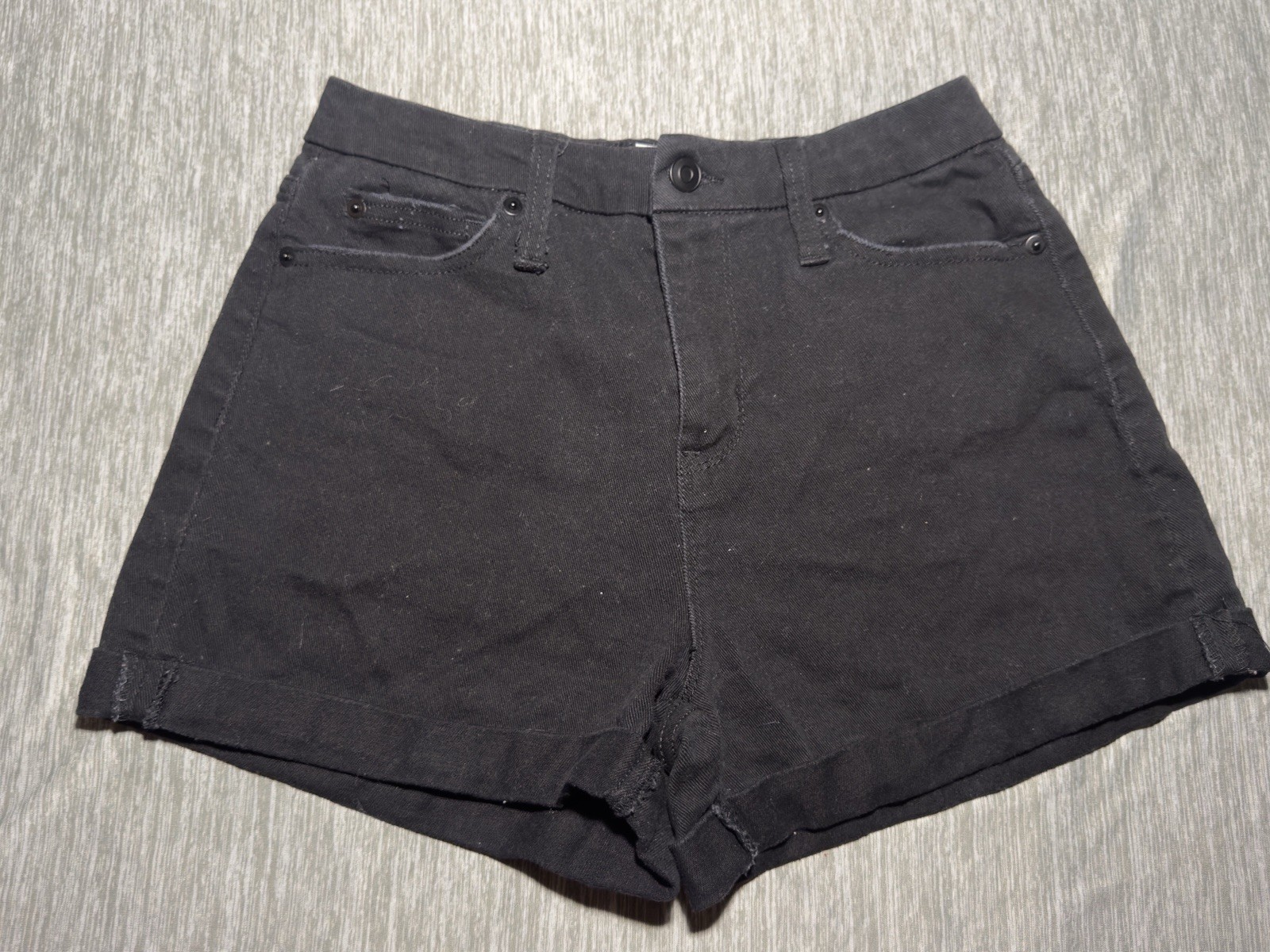 No Boundaries Shorts Black Denim Cuffed Stretch Pockets. Women's Juniors Size 9