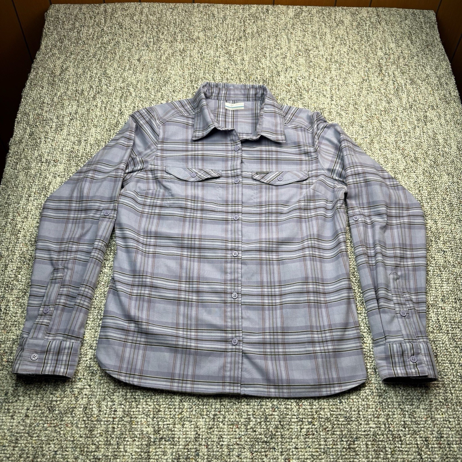 Columbia Shirt Womens Large Silver Ridge Omni Shade Flannel 