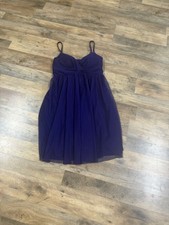 Calvin Klein Purple Fit & Flare Mesh Overlay Pleated Sweetheart Dress 8