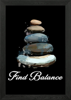 Rock Balancing Stone gerahmtes Wandbild Poster Leinwanddruck Bild