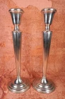 Vintage LUNT Sterling Silver Weighted 10" Tall Fluted Candlesticks