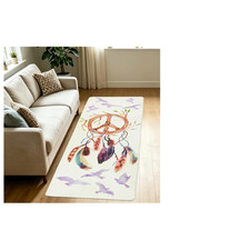 Abreeze Decorative Dreamcatcher Faux Wool Runner Rug For Bedside Furry Runner