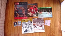 LOT OF VINTAGE SPORTS MEMORABILIA-BASEBALL, HOCKEY, BOXING, FOOTBALL-COLLEGE&PRO