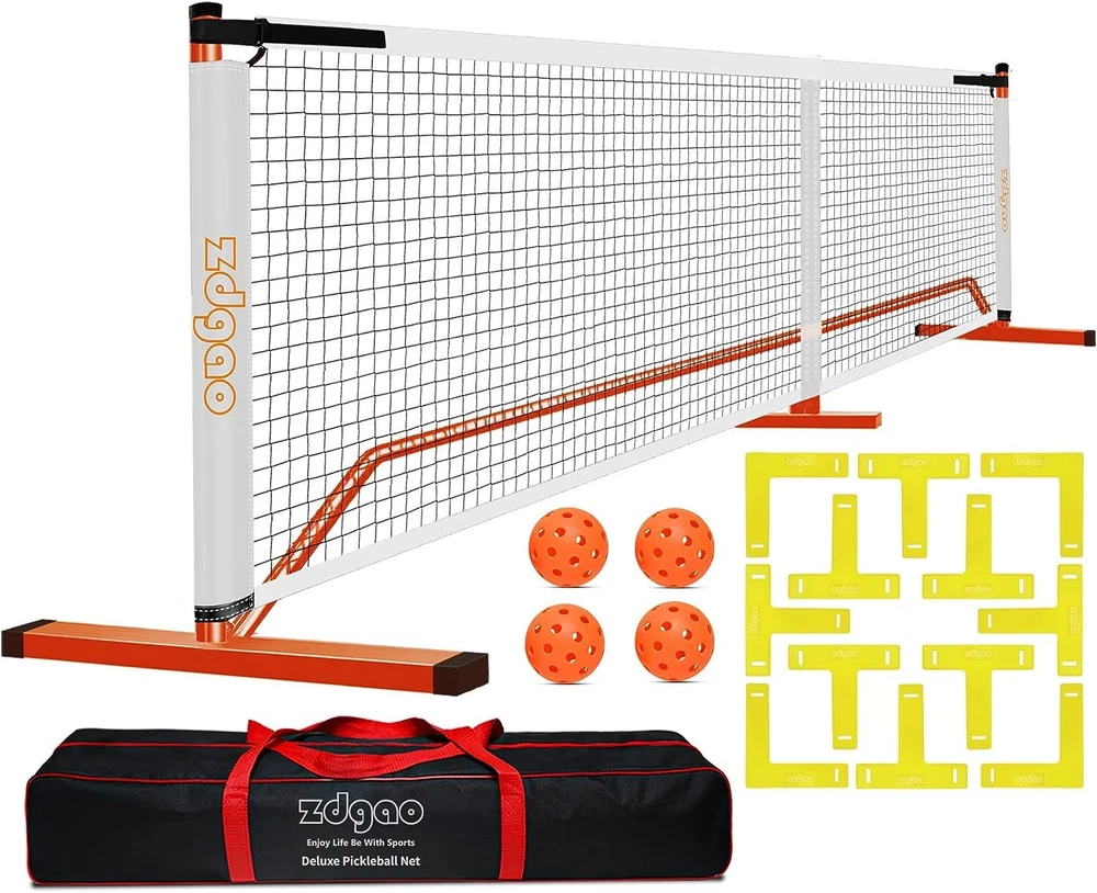 Pickleball Net with Court Marking Kit with 4 Pickle Balls & Carry Bag Easy Setup Pickleball Net with Court Marking Kit with 4 Pickle Balls & Carry Bag Easy Setup