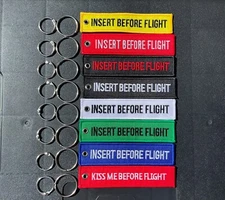 Insert Before Flight Embroidered Aviation Pilot Driver Moto Keychain Moto Plane