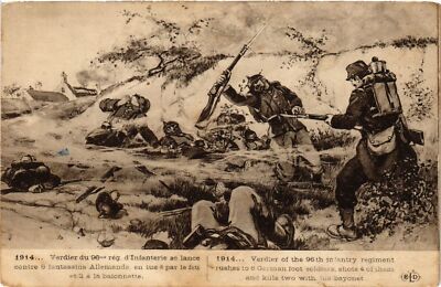 CPA MILITAIRE Verdier, d'Infanterie se lance (316787)