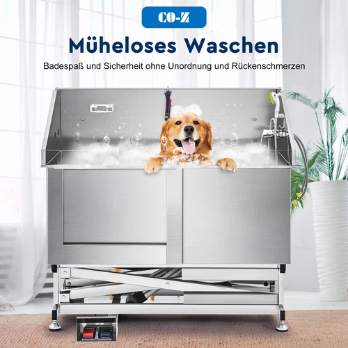 CO-Z 127cm Hunde Badewanne aus Edelstahl Haustiere Pflege Dusche Tierbadewanne - Bild 23 von 29