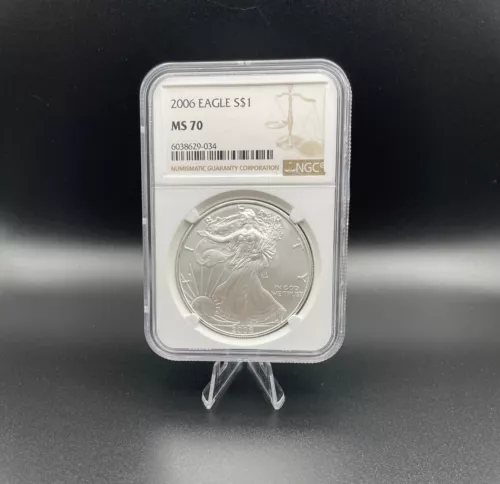 2006 American Silver Eagle ~ NGC MS70 ~ 90% Silver $1 ~ With Stunning Luster