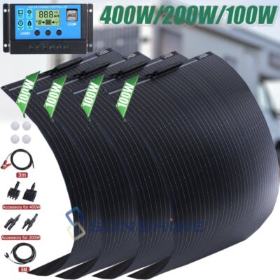 400W 200W Flexible Mono Solar Panel PV Module for Power Station Camping RV Boat