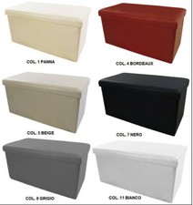 Scatola Contenitore Pouf Sgabello Panca Salvaspazio Pieghevole Ecopelle 76x38x38