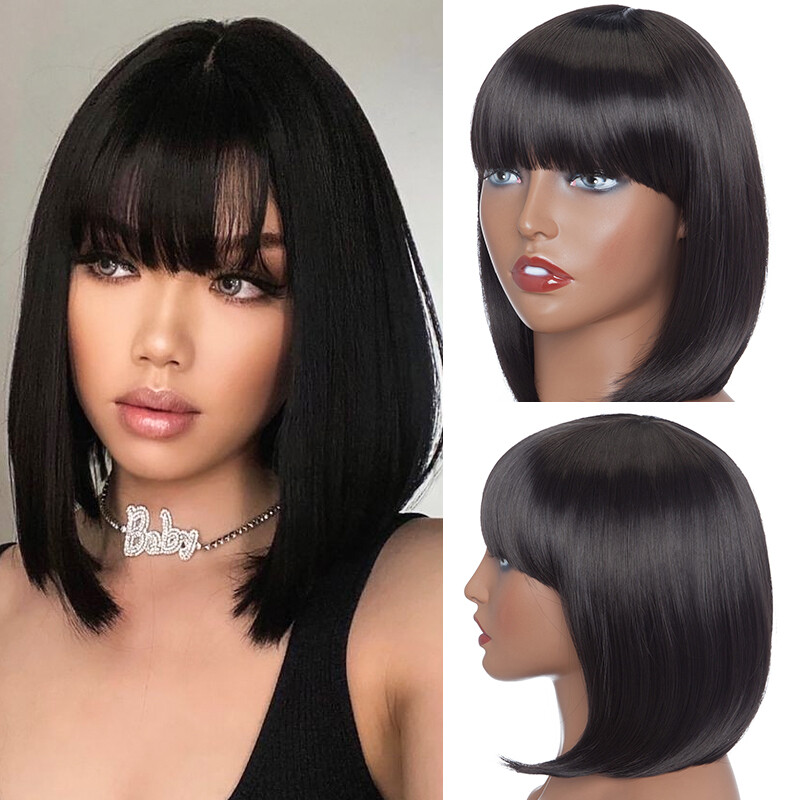 BOB Hair Wig Full Head Real Natural Short Bob Hairstyle Daily Use