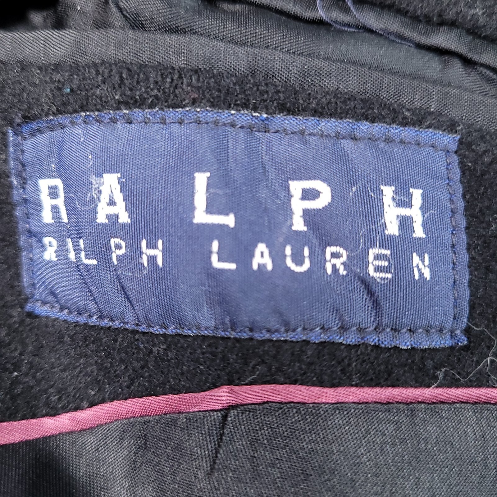 Ralph Lauren Men's Pea Coat Lined Wool Blend Black Actual Size 2X