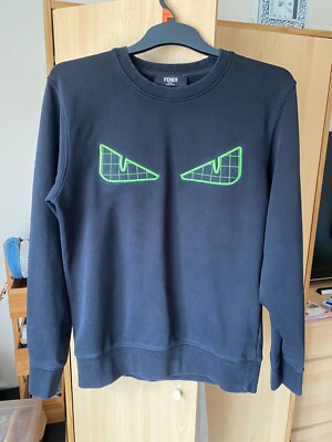 Fendi Monster Eyes Mens Black Jumper Size