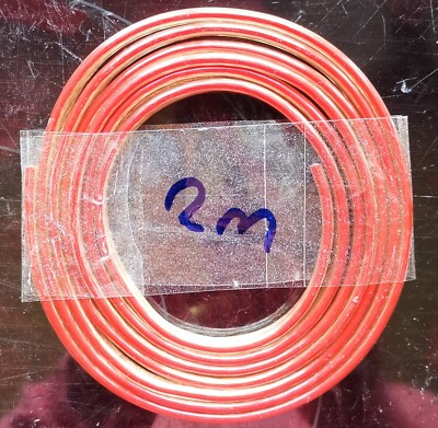 2 m HiFi Lautsprecherkabel klar/rot 2x2,5mm² verdrillt - rein OFC Kupfer 99,9%