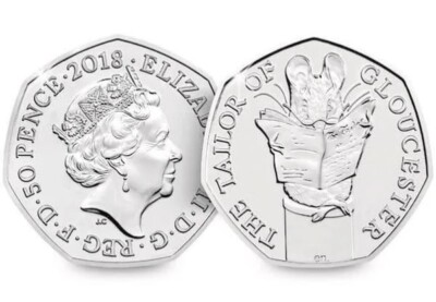 2018 Tailor Of Gloucester BU 50p Coin - Beatrix Potter Peter