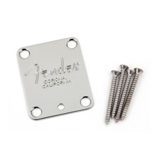 Fender 4-Bolt American Series Guitar Neck Plate with "Fender Corona" Stamp