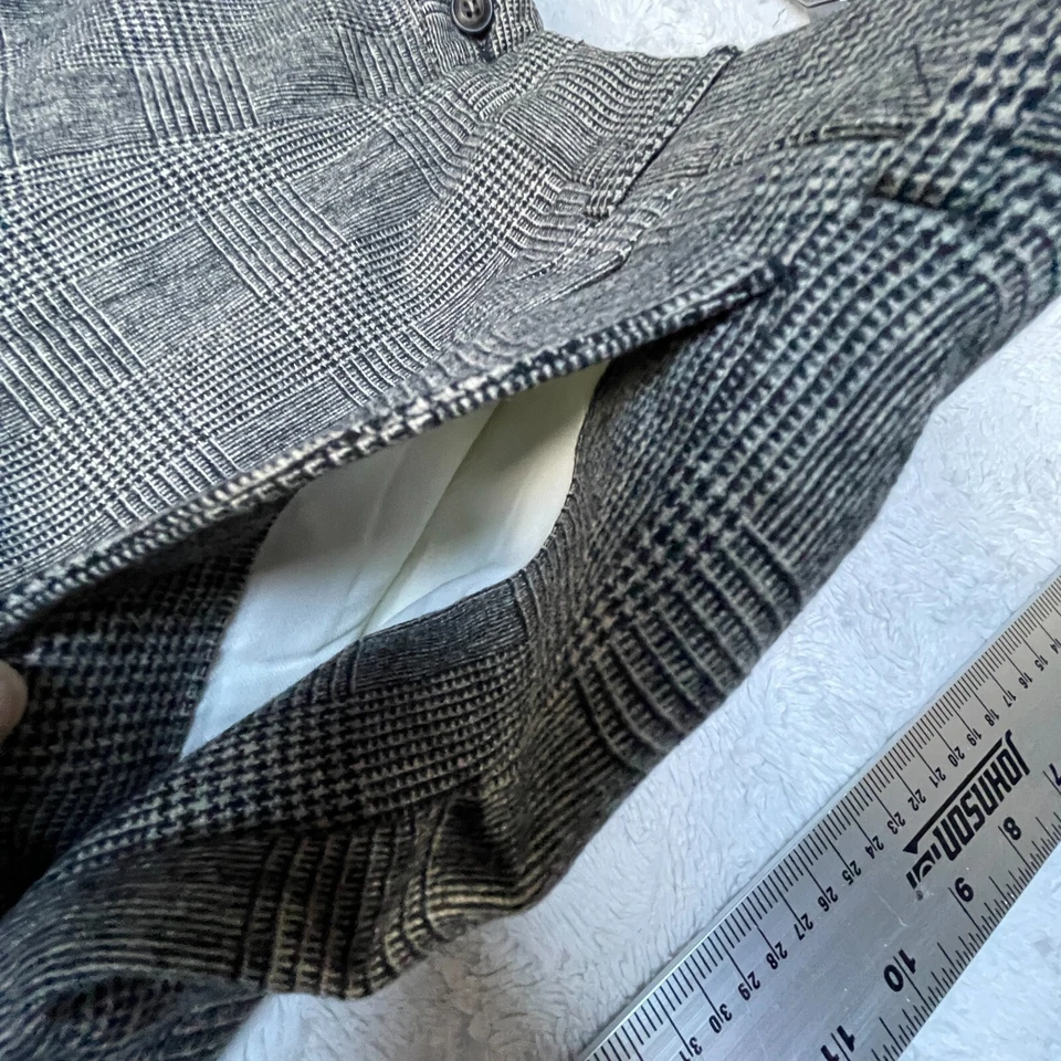 Pantalones plisados de lana de tiro alto gris 32 para mujer The J. Peterman Company Foto 3 de 4