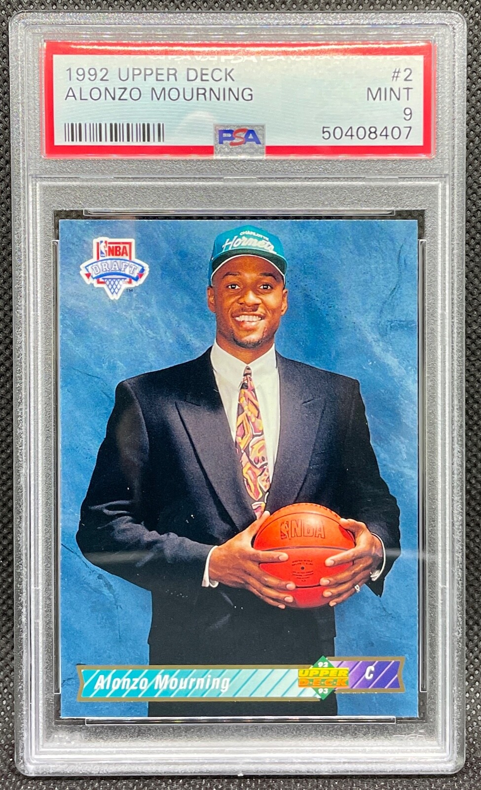 1992 Upper Deck ALONZO MOURNING #2 ROOKIE RC - Hornets - PSA 9 MINT