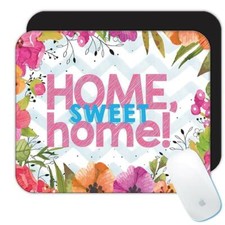Gift Mousepad : Flowers Home Sweet New Friend Floral Pastel Chevron