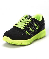 QI Sport Black  Lime Green Two-Tone Sneaker - Boys 4 Toddler