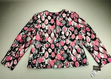 Kasper Separates Wmn's Sz 14 Colorful Geometric Abstract Open Blazer Jacket New