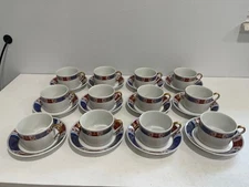 Vintage Fitz & Floyd Nishiki Pattern Set of 12 Cups & Saucers