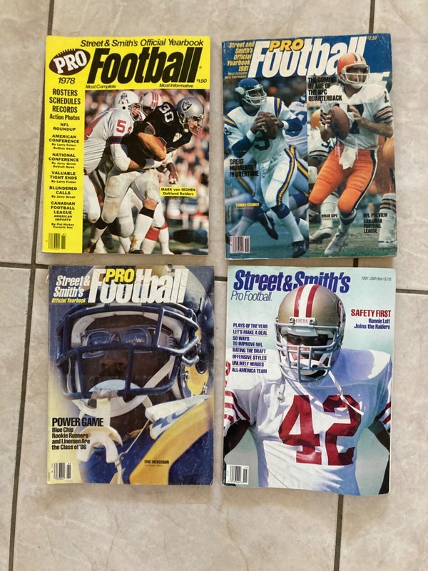 Lot of 4 Street & Smith Pro  Football Yearbooks, 1978, 1981, 1986, 1991 Elway
