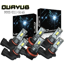 For Dodge RAM 1500 2500 3500 2016 2017 2018 LED Headlight Bulbs + Fog Light Kit